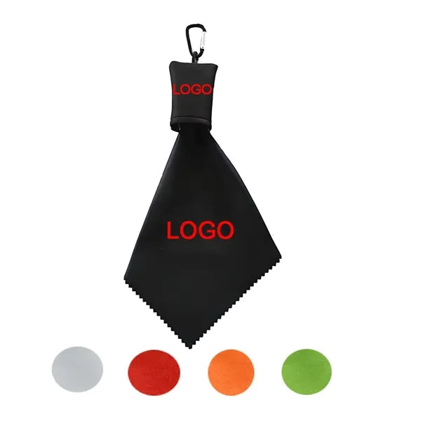 Portable Microfiber Lens Cleaning Cloth w/Carabiner