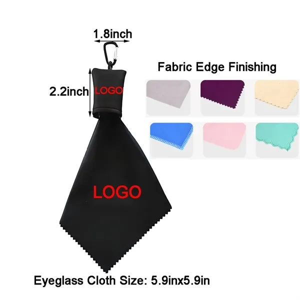 Portable Microfiber Lens Cleaning Cloth w/Carabiner