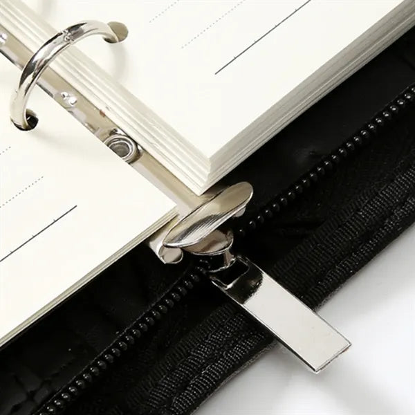 A5 Business Leather Refillable Zippered Conference Folder