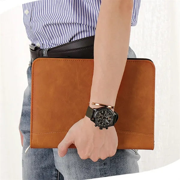 A5 Business Leather Refillable Zippered Conference Folder