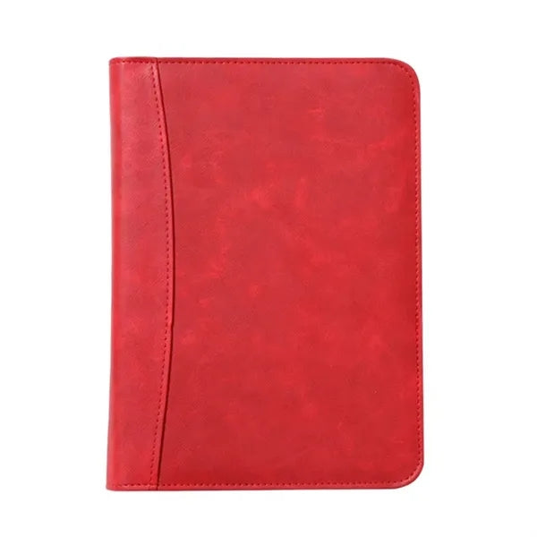 A5 Business Leather Refillable Zippered Conference Folder