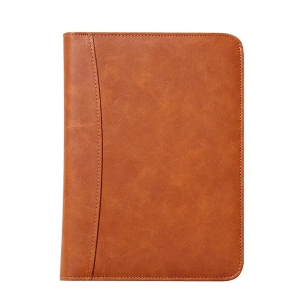 A5 Business Leather Refillable Zippered Conference Folder