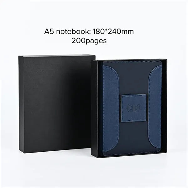 Leather Cover Notebook With Power Bank