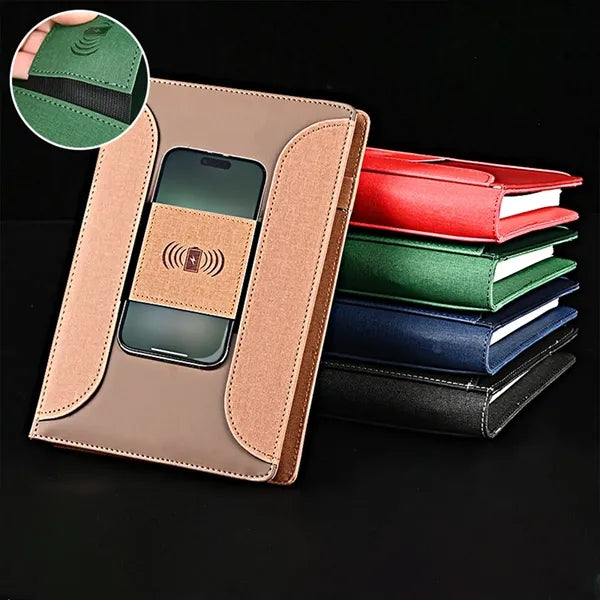 Leather Cover Notebook With Power Bank