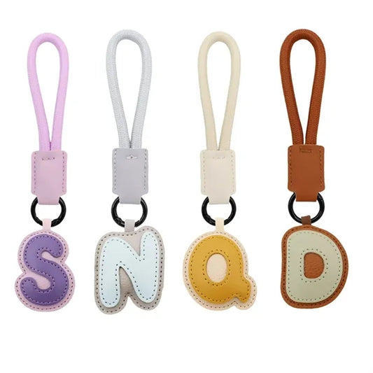 Initial Letter Leather Keychains