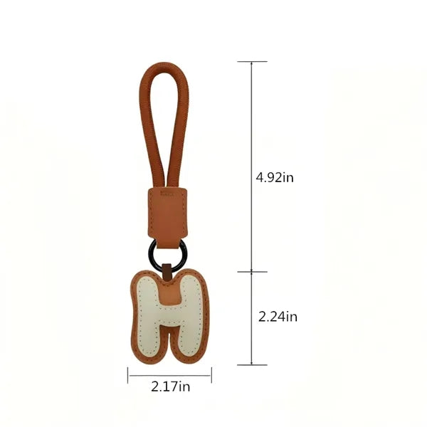 Initial Letter Leather Keychains