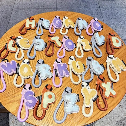 Initial Letter Leather Keychains