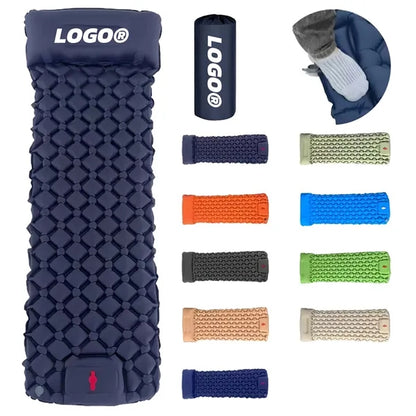 Camping Air Mattress Built In Foot Pump Outdoor Sleeping Pad