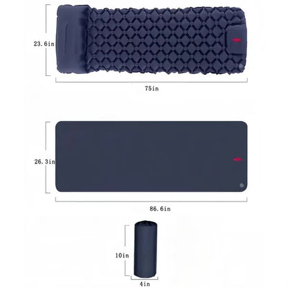 Camping Air Mattress Built In Foot Pump Outdoor Sleeping Pad