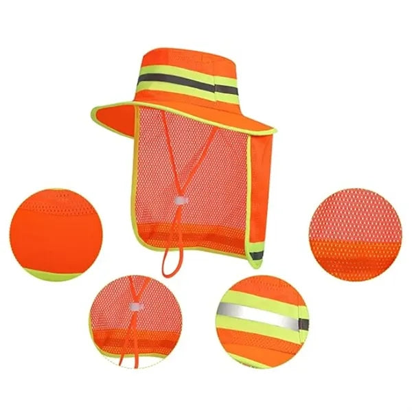 Hi-Vis Sun Protection Hat with Neck Flap