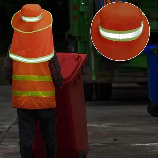 Hi-Vis Sun Protection Hat with Neck Flap