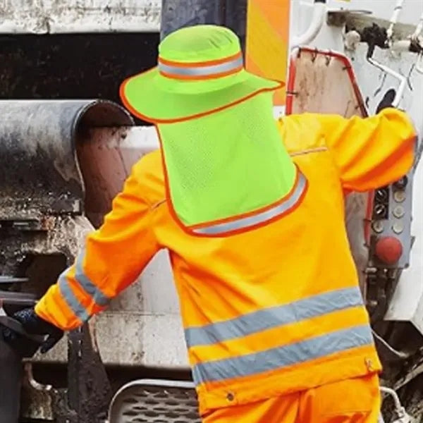 Hi-Vis Sun Protection Hat with Neck Flap