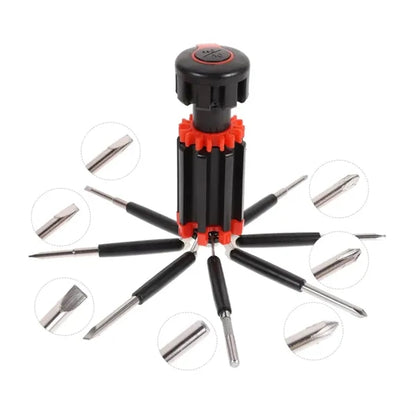 8 in 1 Compact Multi-Bit Screwdriver Kit w/ LED Light