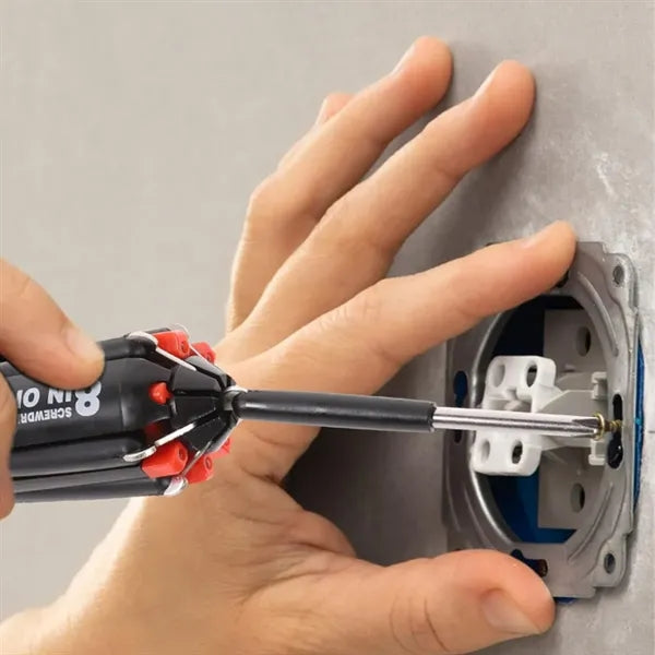 8 in 1 Compact Multi-Bit Screwdriver Kit w/ LED Light
