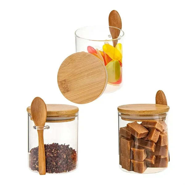 18oz. Eco-Friendly Glass Storage Jar with Bamboo Lid & Spoon
