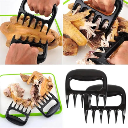 BBQ Tool Set with Silicone Gloves Brush Meat Claws & Tongs