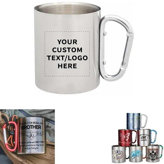 Double Wall Stainless Steel Cup with Carabiner Handle