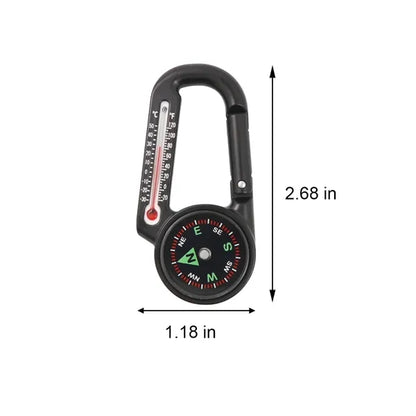 3-in-1 Single-Side Carabiner Compass with Thermometer