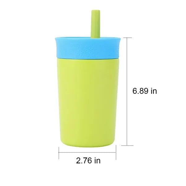 12-oz Stainless Steel Tumbler with Spill-Resistant Straw