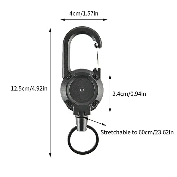 Retractable Keychain Heavy Duty With Stainless Steel Cord