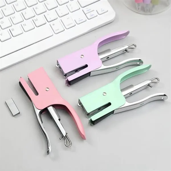 Macaron Color Handheld Extended Labor-Saving Metal Stapler