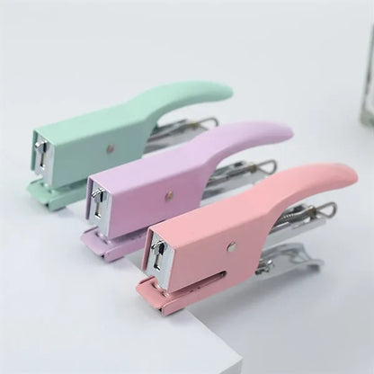 Macaron Color Handheld Extended Labor-Saving Metal Stapler