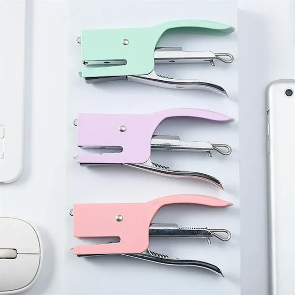 Macaron Color Handheld Extended Labor-Saving Metal Stapler