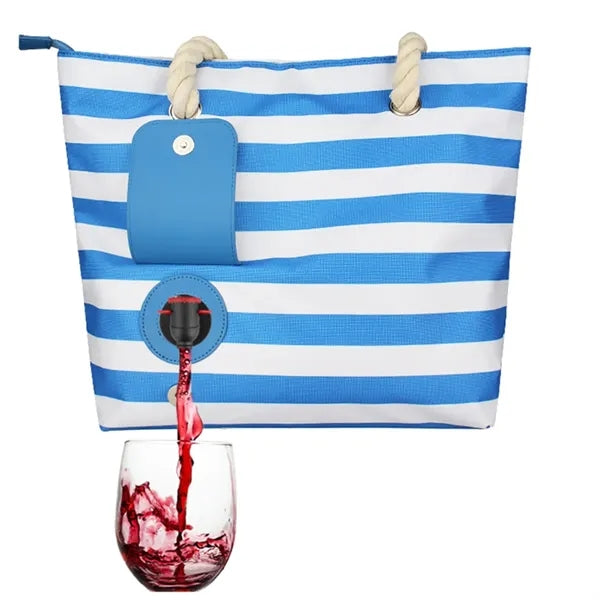 Striped Beach Tote Bag with Rope Handles