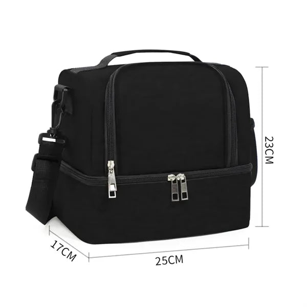 20L Insulated Dual Compartment Lunch Bag with Shoulder Strap