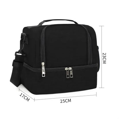 20L Insulated Dual Compartment Lunch Bag with Shoulder Strap