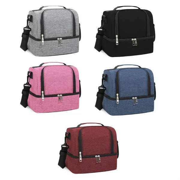 20L Insulated Dual Compartment Lunch Bag with Shoulder Strap