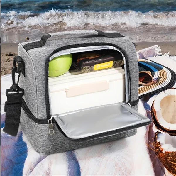 20L Insulated Dual Compartment Lunch Bag with Shoulder Strap