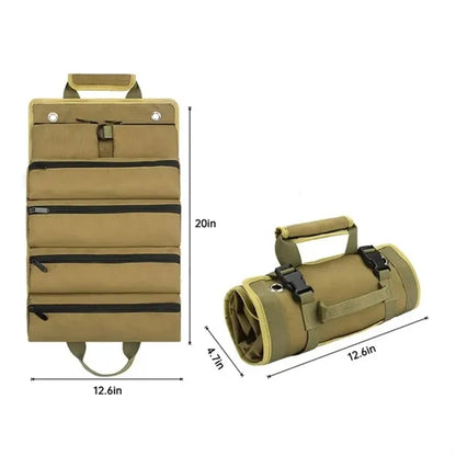Roll-Up Tool Organizer Bag with Multiple Pockets