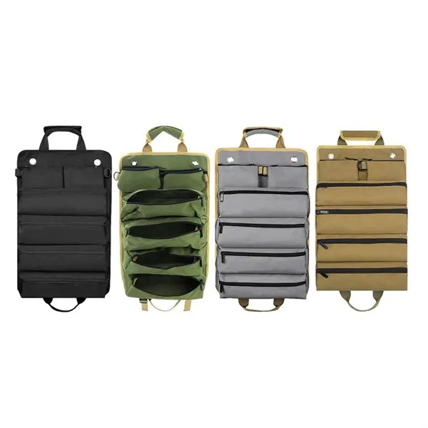 Roll-Up Tool Organizer Bag with Multiple Pockets