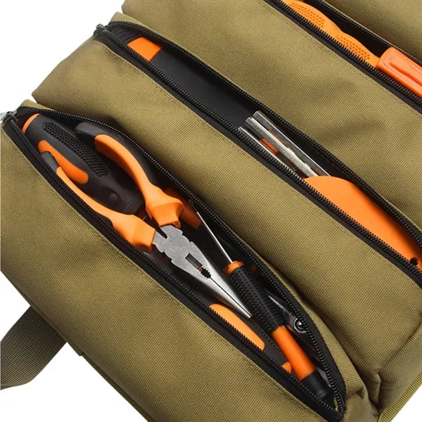 Roll-Up Tool Organizer Bag with Multiple Pockets