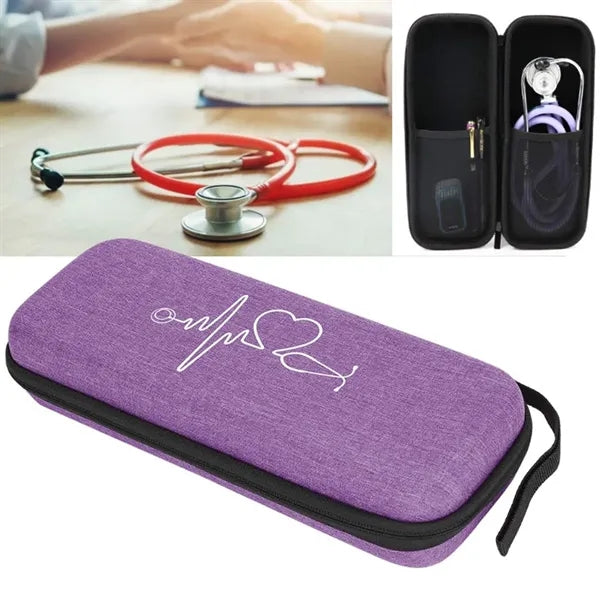 Hard Shell Stethoscope Carrying Case with ECG Design