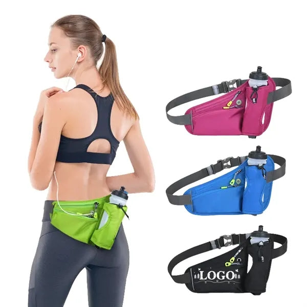 Adjustable Waterproof Running Waist Pack with Bottle Holder