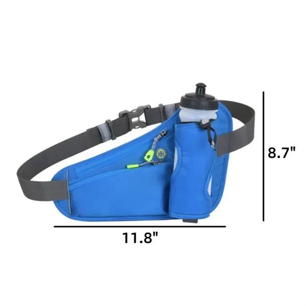 Adjustable Waterproof Running Waist Pack with Bottle Holder