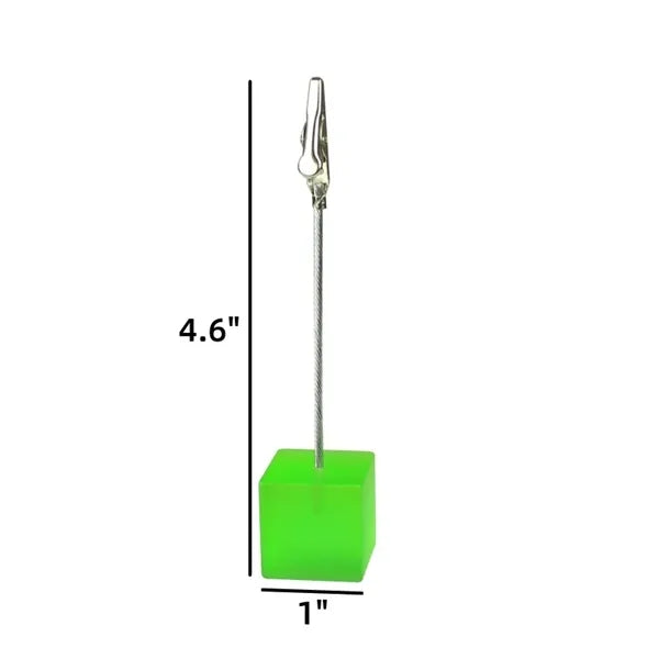 Desktop Cube Base Photo Clip Holder