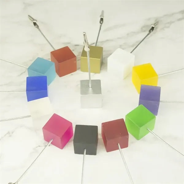 Desktop Cube Base Photo Clip Holder