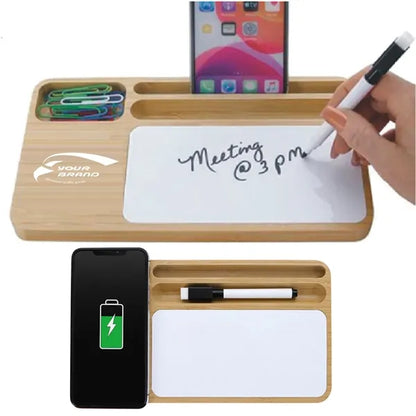 Bamboo Wireless Charger with Dry Erase Board Whiteboard