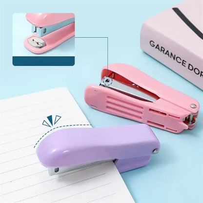Metal Rustproof Macaron Mini Stapler Built-in Staple Remover