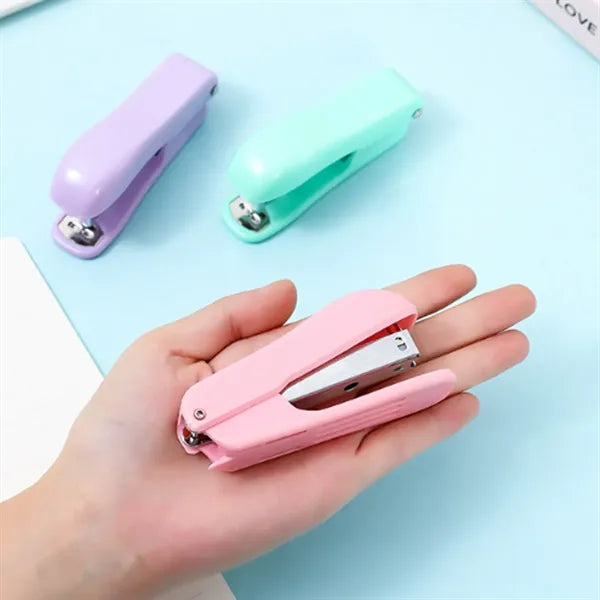 Metal Rustproof Macaron Mini Stapler Built-in Staple Remover