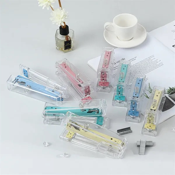 Durable Non-Slip Base High-Impact Transparent Stapler