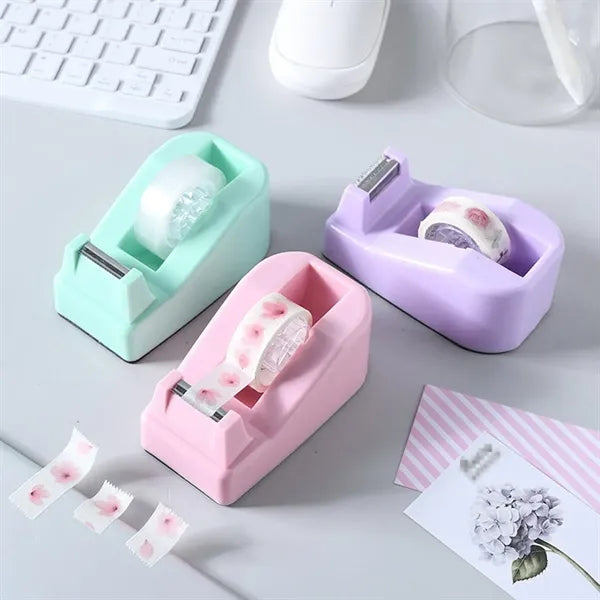 Macaron Color Office Desktop Tape Dispenser Non-Skid Base