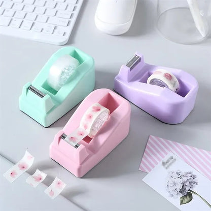 Macaron Color Office Desktop Tape Dispenser Non-Skid Base