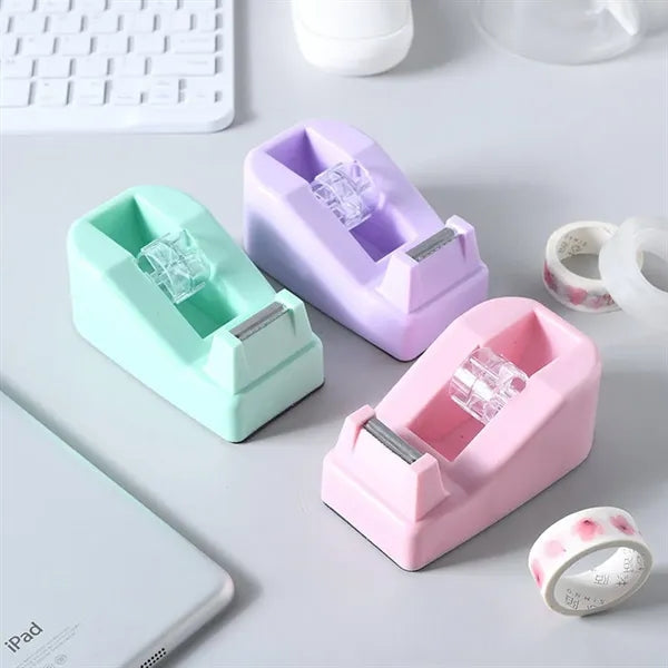 Macaron Color Office Desktop Tape Dispenser Non-Skid Base