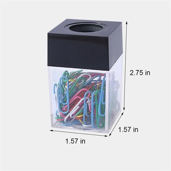 Clear Box Papers Clip Organizers Set with Magnetic Top