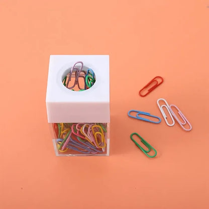 Clear Box Papers Clip Organizers Set with Magnetic Top