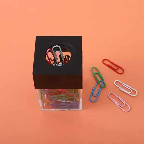 Clear Box Papers Clip Organizers Set with Magnetic Top